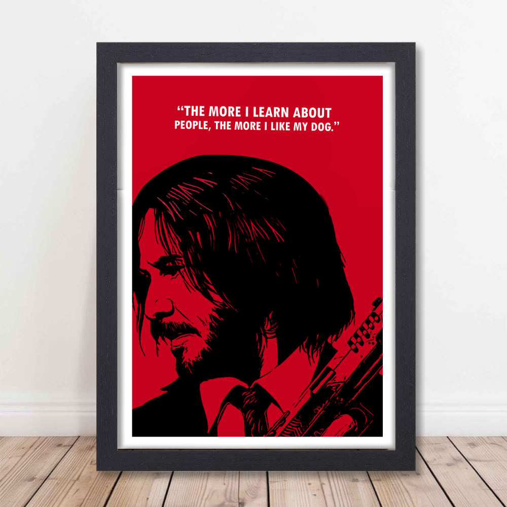 John Wick Movie Poster Frame Movies Art work Framed Posters Hollywood Film Canvas Painting Photo Frame for Wall Decor Home Decoration Living Room Bedroom Office Study Room Cafe