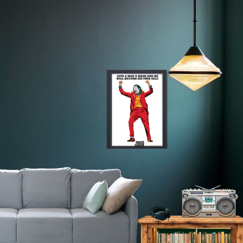 Joker Movie Poster Frame Movies Artwork Framed Posters Hollywood Movie Canvas Painting Photo Frames For Wall Decor Living Room Bedroom Art Study Room Restraunt Cafe Office & Home Decoration