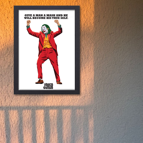 Joker Movie Poster Frame Movies Artwork Framed Posters Hollywood Movie Canvas Painting Photo Frames For Wall Decor Living Room Bedroom Art Study Room Restraunt Cafe Office & Home Decoration