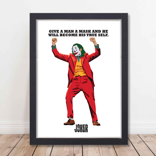 Joker Movie Poster Frame Movies Artwork Framed Posters Hollywood Movie Canvas Painting Photo Frames For Wall Decor Living Room Bedroom Art Study Room Restraunt Cafe Office & Home Decoration