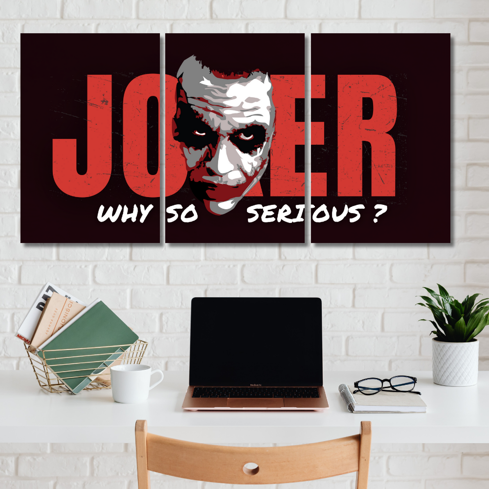 Joker 3 Split Poster – “Why So Serious?” Dark Knight Villain Wall Art Poster