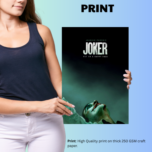 Joker Film Art Poster Frame Movie Movie Artwork Framed Posters Hollywood Movie Canvas Painting Photo Frames For Wall Decor Living Room Bedroom Art Study Room Restraunt Cafe Office & Home Decoration