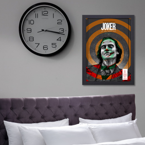 Joker Movie Poster Frame Hollywood Film Framed Posters Action Movies Artwork Canvas Painting Photo Frame for Wall Decor Home Art Decoration Living Room Bedroom Office Study Room Cafe