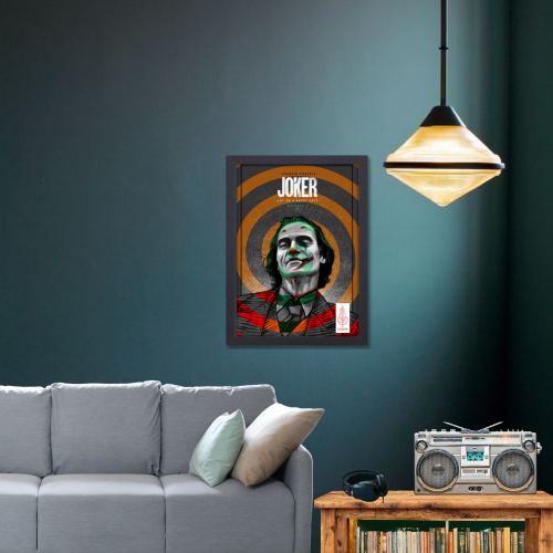 Joker Movie Poster Frame Hollywood Film Framed Posters Action Movies Artwork Canvas Painting Photo Frame for Wall Decor Home Art Decoration Living Room Bedroom Office Study Room Cafe