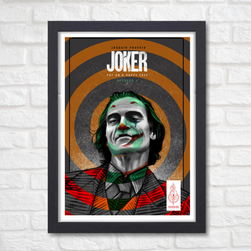 Joker Movie Poster Frame Hollywood Film Framed Posters Action Movies Artwork Canvas Painting Photo Frame for Wall Decor Home Art Decoration Living Room Bedroom Office Study Room Cafe