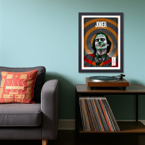 Joker Movie Poster Frame Hollywood Film Framed Posters Action Movies Artwork Canvas Painting Photo Frame for Wall Decor Home Art Decoration Living Room Bedroom Office Study Room Cafe