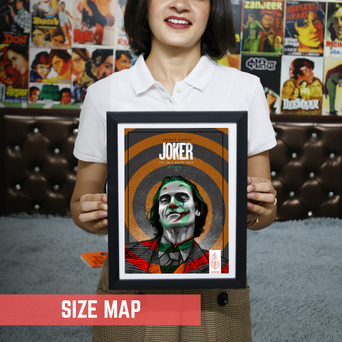 Joker Movie Poster Frame Hollywood Film Framed Posters Action Movies Artwork Canvas Painting Photo Frame for Wall Decor Home Art Decoration Living Room Bedroom Office Study Room Cafe