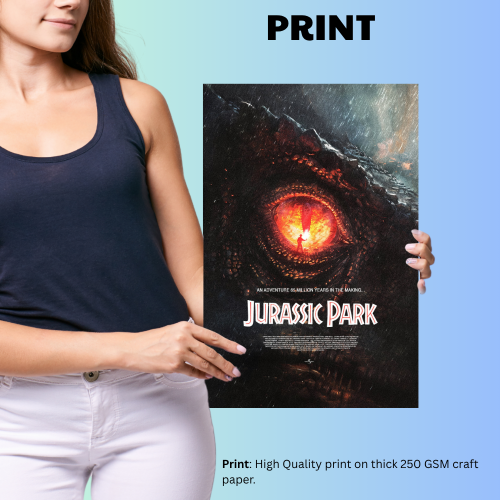 Jurassic park Movie Poster Frame Adventure Sci-fi Movies Framed Posters Hollywood Film Art work Canvas Painting Photo Frames for Wall Art Decor Living Room Bedroom  Study Room Restraunt Cafe Office & Home Decoration
