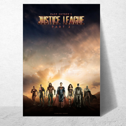 Justice League Movie Poster Frame Action Fantasy Film Artwork Framed Posters Hollywood Movies Canvas Painting Photo Frames for Wall Decor Home Decoration Living Room Bedroom Office Study Room Cafe
