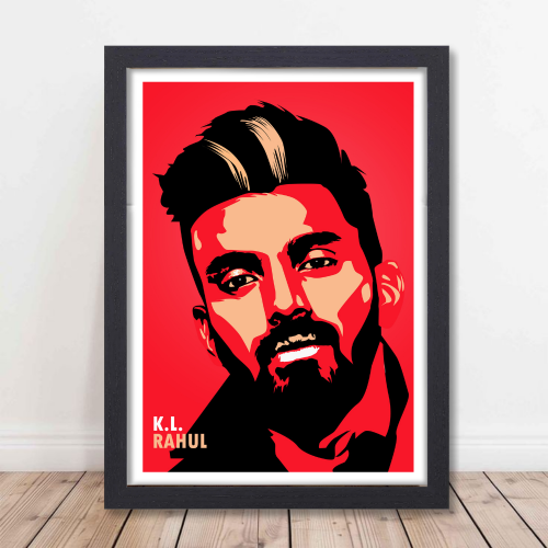 KL Rahul Poster Cricket Poster for Kids Motivational Sports Poster Indian Cricketer Wall Art Framed Sports Poster Cricket Wall Decor Boys Room Wall Poster Team India Cricket Poster