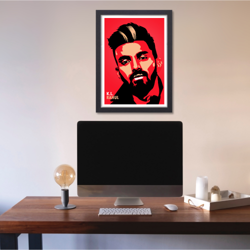 KL Rahul Poster Cricket Poster for Kids Motivational Sports Poster Indian Cricketer Wall Art Framed Sports Poster Cricket Wall Decor Boys Room Wall Poster Team India Cricket Poster
