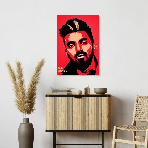 KL Rahul Poster Cricket Poster for Kids Motivational Sports Poster Indian Cricketer Wall Art Framed Sports Poster Cricket Wall Decor Boys Room Wall Poster Team India Cricket Poster
