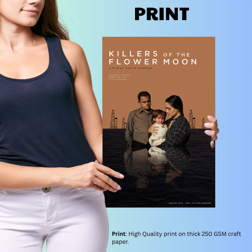Killers Of The Flower Moon Movie Poster Frame Westren Thriller Film Artwork Framed Posters Hollywood Movies Canvas Painting Photo Frames for Wall Decor Living Living Room Bedroom  Study Room Restraunt Cafe Office & Home Decoration