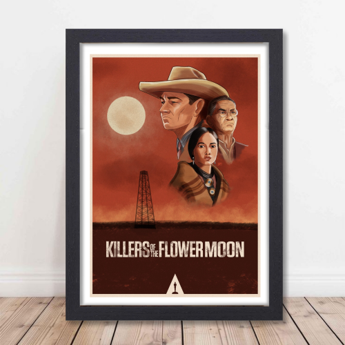 Killers Of The Flower Moon Movie Poster Frame Westren Thriller Movies Artwork Framed Posters Hollywood Film Canvas Painting Photo Frames for Wall Decor Living Living Room Bedroom  Study Room Restraunt Cafe Office & Home Decoration