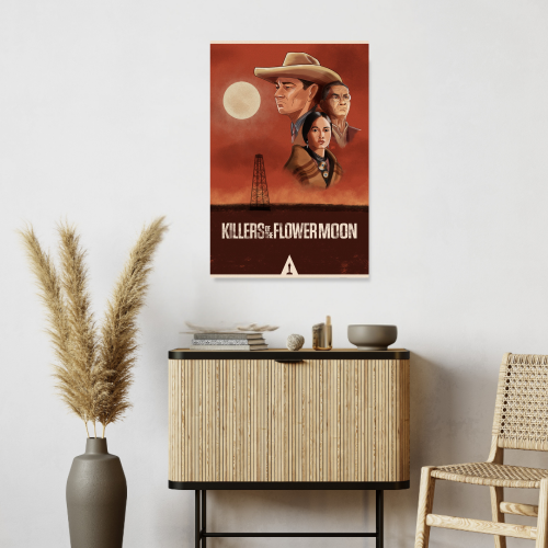 Killers Of The Flower Moon Movie Poster Frame Westren Thriller Movies Artwork Framed Posters Hollywood Film Canvas Painting Photo Frames for Wall Decor Living Living Room Bedroom  Study Room Restraunt Cafe Office & Home Decoration