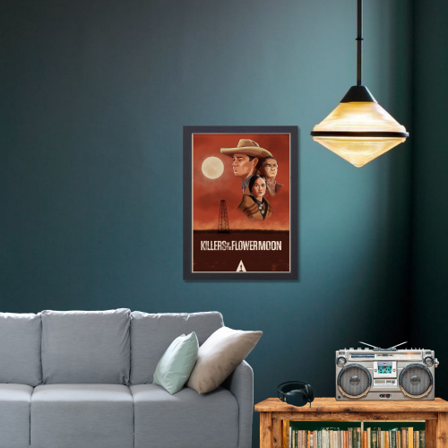 Killers Of The Flower Moon Movie Poster Frame Westren Thriller Movies Artwork Framed Posters Hollywood Film Canvas Painting Photo Frames for Wall Decor Living Living Room Bedroom  Study Room Restraunt Cafe Office & Home Decoration