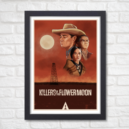 Killers Of The Flower Moon Movie Poster Frame Westren Thriller Movies Artwork Framed Posters Hollywood Film Canvas Painting Photo Frames for Wall Decor Living Living Room Bedroom  Study Room Restraunt Cafe Office & Home Decoration