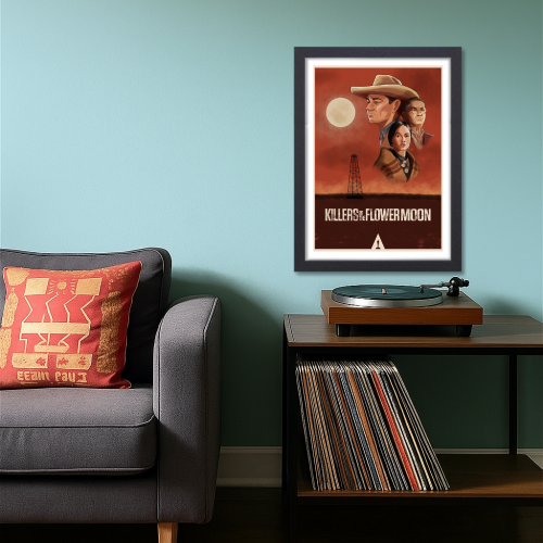 Killers Of The Flower Moon Movie Poster Frame Westren Thriller Movies Artwork Framed Posters Hollywood Film Canvas Painting Photo Frames for Wall Decor Living Living Room Bedroom  Study Room Restraunt Cafe Office & Home Decoration