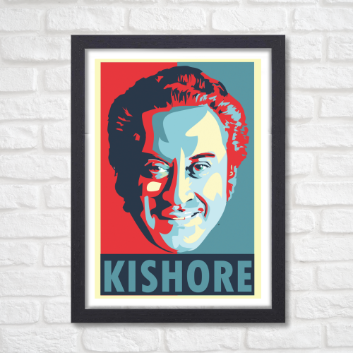 Kishor Kumar Indian Playback Singer and Musician Blue & yellow Color Television Actor Music Artist Pop Culture Motivational Quote Matte Finish Beautiful Wall Decor Music Artist Pop Art Framed Poster, Kishor Kumar Classic Singer, Actor Artwork Bollywood Poster Frame Canvas Painting Musicians Framed Posters Music Songs Photo Frames for Wall Decor Livingroom Bedroom Dining Hall Kitchen Restraunt Restro Cafe & Office Walls Decoration, kishor kumar poster, kishor kumar poster pic, kishor kumar poster portrait