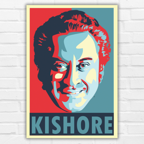Kishor Kumar Indian Playback Singer and Musician Blue & yellow Color Television Actor Music Artist Pop Culture Motivational Quote Matte Finish Beautiful Wall Decor Music Artist Pop Art Framed Poster, Kishor Kumar Classic Singer, Actor Artwork Bollywood Poster Frame Canvas Painting Musicians Framed Posters Music Songs Photo Frames for Wall Decor Livingroom Bedroom Dining Hall Kitchen Restraunt Restro Cafe & Office Walls Decoration, kishor kumar poster, kishor kumar poster pic, kishor kumar poster portrait