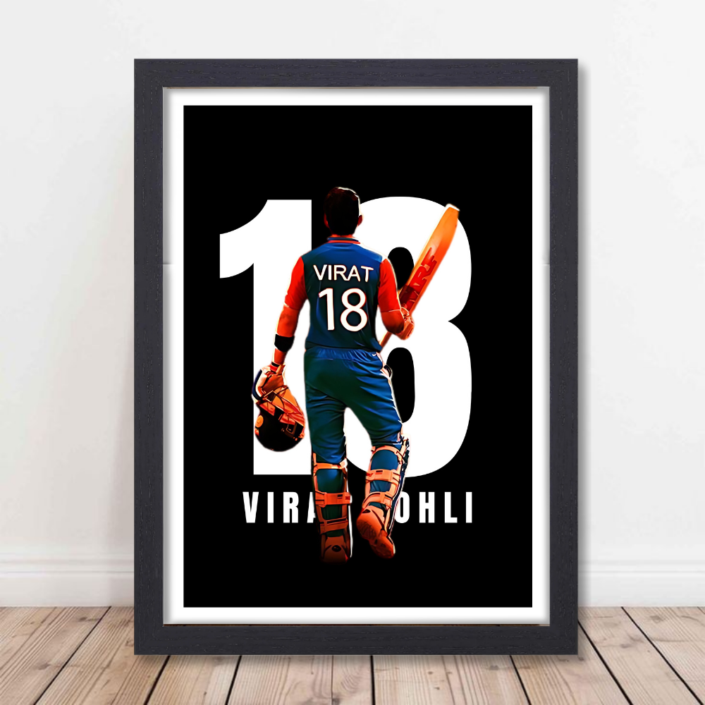 Cricketer Virat Kohli Poster Cricket Players Motivational Player King Kohli posters with frame or without frame For wall decor, room decoration home bedroom living room Paintings Hostel Boys Ideal For Cricket Fans 18