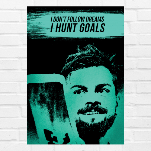 Virat Kohli Cricket Cricketer Virat Kohli Poster Cricket Players Motivational Player King Kohli posters with frame or without frame For wall decor, room decoration home bedroom living room Paintings Hostel Boys Ideal For Cricket Fans Photos