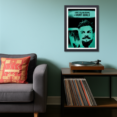 Virat Kohli Cricket Cricketer Virat Kohli Poster Cricket Players Motivational Player King Kohli posters with frame or without frame For wall decor, room decoration home bedroom living room Paintings Hostel Boys Ideal For Cricket Fans Photos