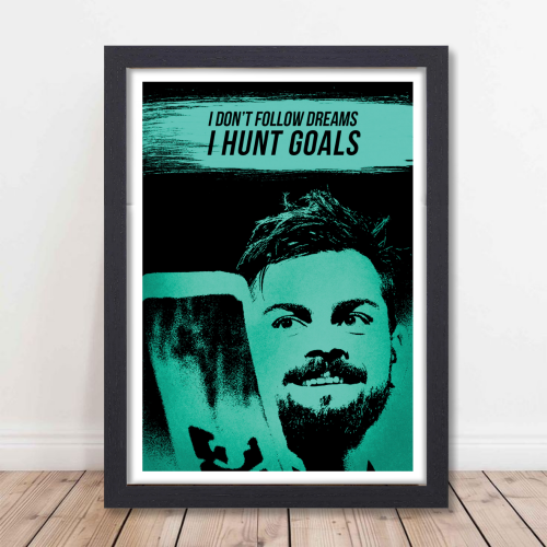 Virat Kohli Cricket Cricketer Virat Kohli Poster Cricket Players Motivational Player King Kohli posters with frame or without frame For wall decor, room decoration home bedroom living room Paintings Hostel Boys Ideal For Cricket Fans Photos