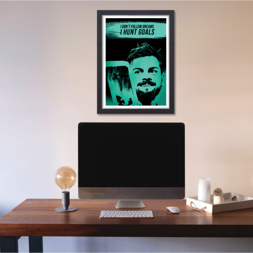 Virat Kohli Cricket Cricketer Virat Kohli Poster Cricket Players Motivational Player King Kohli posters with frame or without frame For wall decor, room decoration home bedroom living room Paintings Hostel Boys Ideal For Cricket Fans Photos