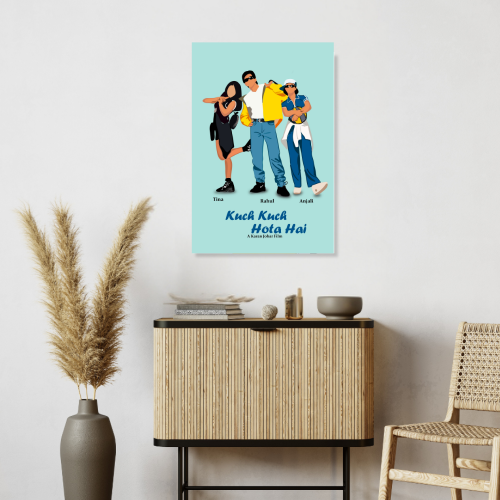 Kuch Kuch Hota Hai Movie Poster Frame Bollywood Actors Shahrukh, Kajol, Rani Mukharjee Framed Posters Movies Artwork Canvas Painting Photo Frames For Wall Decor Restraunt Cafe Bedroom Living Room Decoration Home Office, kuch kuch hota hai poster, kuch kuch hota hai poster hd, kuch kuch hota hai poster copy, kuch kuch hota hai poster pic, kuch kuch hota hai posters, kuch kuch hota hai movie poster, kuch kuch hota hai movie poster hd, kuch kuch hota hai film poster, kuch kuch hota hai movie posters