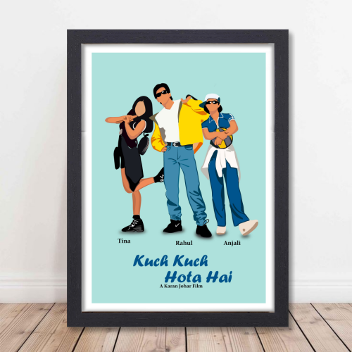 Kuch Kuch Hota Hai Movie Poster Frame Bollywood Actors Shahrukh, Kajol, Rani Mukharjee Framed Posters Movies Artwork Canvas Painting Photo Frames For Wall Decor Restraunt Cafe Bedroom Living Room Decoration Home Office, kuch kuch hota hai poster, kuch kuch hota hai poster hd, kuch kuch hota hai poster copy, kuch kuch hota hai poster pic, kuch kuch hota hai posters, kuch kuch hota hai movie poster, kuch kuch hota hai movie poster hd, kuch kuch hota hai film poster, kuch kuch hota hai movie posters