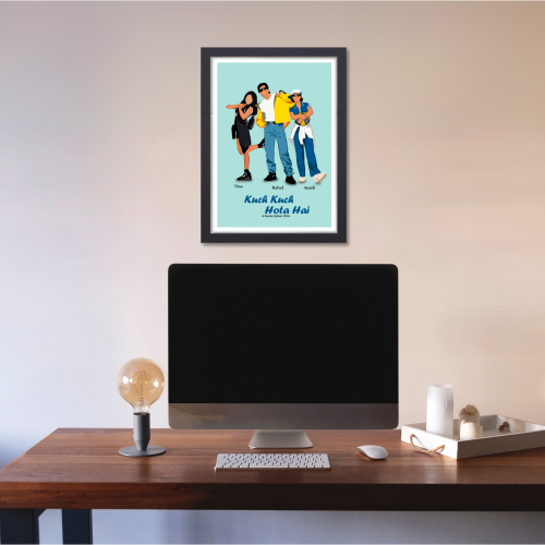Kuch Kuch Hota Hai Movie Poster Frame Bollywood Actors Shahrukh, Kajol, Rani Mukharjee Framed Posters Movies Artwork Canvas Painting Photo Frames For Wall Decor Restraunt Cafe Bedroom Living Room Decoration Home Office, kuch kuch hota hai poster, kuch kuch hota hai poster hd, kuch kuch hota hai poster copy, kuch kuch hota hai poster pic, kuch kuch hota hai posters, kuch kuch hota hai movie poster, kuch kuch hota hai movie poster hd, kuch kuch hota hai film poster, kuch kuch hota hai movie posters