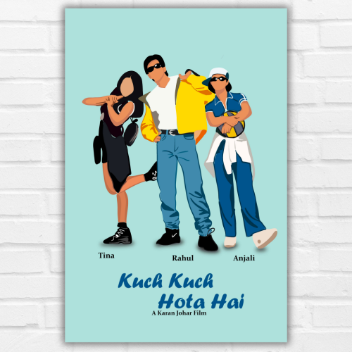 Kuch Kuch Hota Hai Movie Poster Frame Bollywood Actors Shahrukh, Kajol, Rani Mukharjee Framed Posters Movies Artwork Canvas Painting Photo Frames For Wall Decor Restraunt Cafe Bedroom Living Room Decoration Home Office, kuch kuch hota hai poster, kuch kuch hota hai poster hd, kuch kuch hota hai poster copy, kuch kuch hota hai poster pic, kuch kuch hota hai posters, kuch kuch hota hai movie poster, kuch kuch hota hai movie poster hd, kuch kuch hota hai film poster, kuch kuch hota hai movie posters