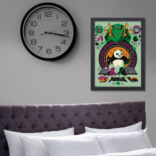 Kung Fu Panda Movie Poster Frame Family Comedy Film Artwork Framed Posters Cute Panda Canvas Painting Photo Frames for Wall Decor Home Decoration Living Room Bedroom Office Study Room Cafe