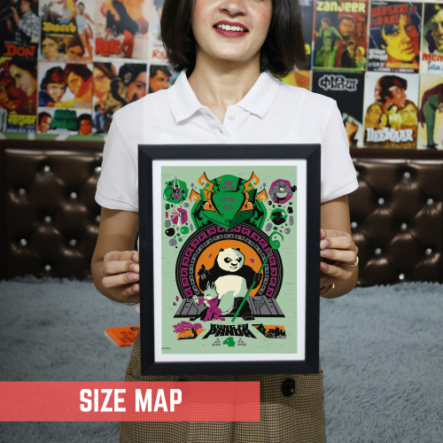 Kung Fu Panda Movie Poster Frame Family Comedy Film Artwork Framed Posters Cute Panda Canvas Painting Photo Frames for Wall Decor Home Decoration Living Room Bedroom Office Study Room Cafe