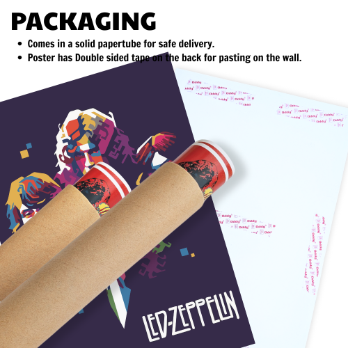 Led Zeppelin Pop Art Poster  Colorful Classic Rock Wall Art for Bedroom & Living Room Decor Colorful pop art style Led Zeppelin poster featuring all four band members on a dark background with vibrant geometric shapes, modern classic rock wall art for music lovers music band poster, music band posters, music band posters for wall, music band posters sets for wall, Painting Wallpaper Sticker The Beatles, Kurt Cobain Michael Jackson jimi hendrix elvis presley Queen, Led Zeppelin