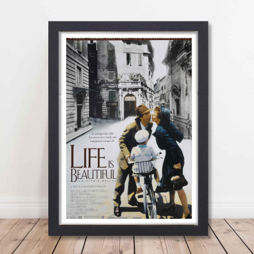 Life is Beautiful Movie Poster Frame Comedy War Film Artwork Framed Posters Hollywood Movies Canvas Painting Photo framesFor Wall Decor Living Room Bedroom  Study Room Restraunt Cafe Office & Home Decoration, life is beautiful movie poster, life is beautiful movie poster telugu, life is beautiful 1997 movie poster, life is beautiful italian movie poster, life is beautiful movie poster hd, life is beautiful movie poster 4k, life is beautiful movie poster pinterest, life is beautiful movie picture