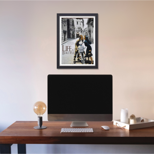 Life is Beautiful Movie Poster Frame Comedy War Film Artwork Framed Posters Hollywood Movies Canvas Painting Photo framesFor Wall Decor Living Room Bedroom  Study Room Restraunt Cafe Office & Home Decoration, life is beautiful movie poster, life is beautiful movie poster telugu, life is beautiful 1997 movie poster, life is beautiful italian movie poster, life is beautiful movie poster hd, life is beautiful movie poster 4k, life is beautiful movie poster pinterest, life is beautiful movie picture