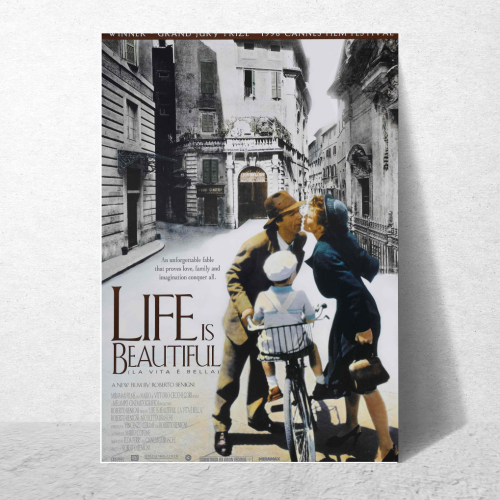 Life is Beautiful Movie Poster Frame Comedy War Film Artwork Framed Posters Hollywood Movies Canvas Painting Photo framesFor Wall Decor Living Room Bedroom  Study Room Restraunt Cafe Office & Home Decoration, life is beautiful movie poster, life is beautiful movie poster telugu, life is beautiful 1997 movie poster, life is beautiful italian movie poster, life is beautiful movie poster hd, life is beautiful movie poster 4k, life is beautiful movie poster pinterest, life is beautiful movie picture