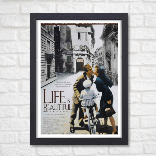 Life is Beautiful Movie Poster Frame Comedy War Film Artwork Framed Posters Hollywood Movies Canvas Painting Photo framesFor Wall Decor Living Room Bedroom  Study Room Restraunt Cafe Office & Home Decoration, life is beautiful movie poster, life is beautiful movie poster telugu, life is beautiful 1997 movie poster, life is beautiful italian movie poster, life is beautiful movie poster hd, life is beautiful movie poster 4k, life is beautiful movie poster pinterest, life is beautiful movie picture
