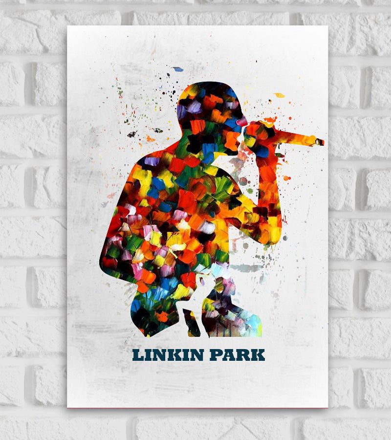 Linkin Park Rock Band Pop Culture Art Singer Songwriter and Dancer Pop Culture Music Artist Popular Singers Black Color Matte Finish Beautiful Poster Frame