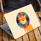 Lion Minimal Art Laptop Skin Vinyl, No Bubble, Multicolor 11.6"- 15.6" inch Laptop
