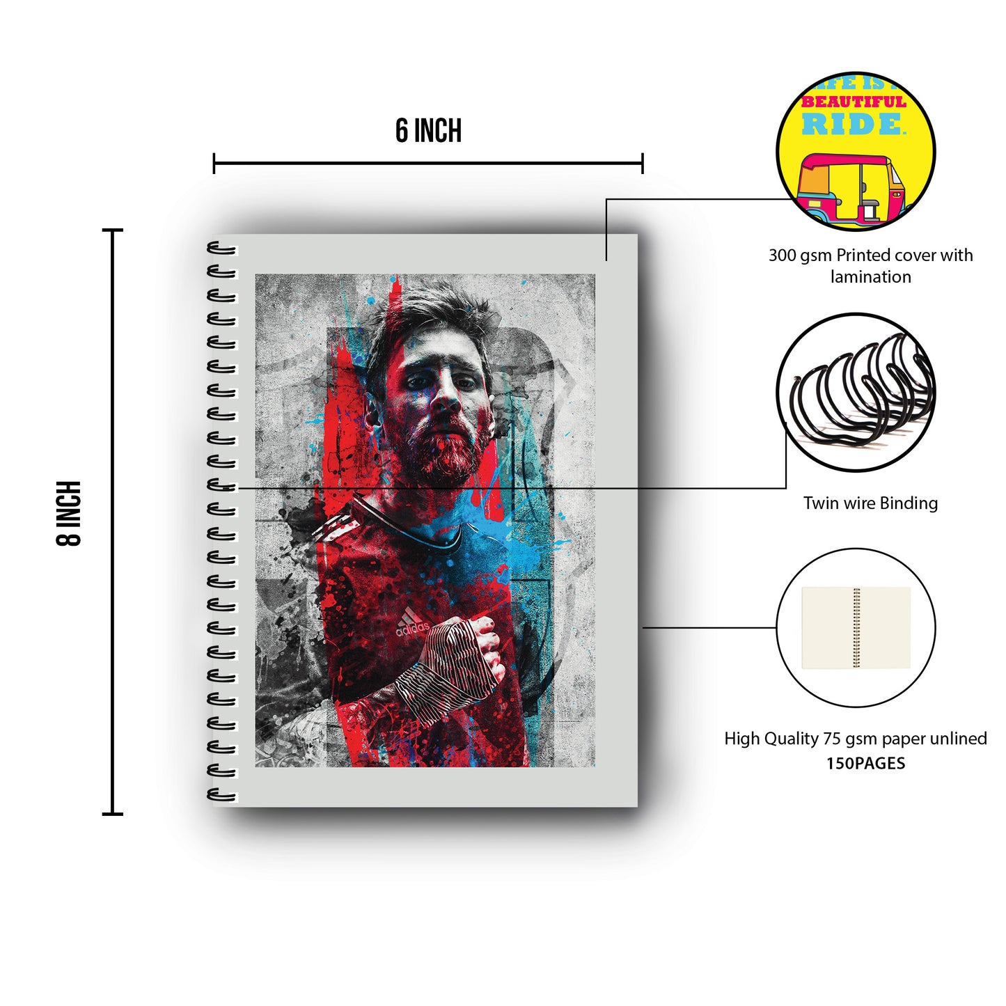 Leonel Messi Printed Notebook