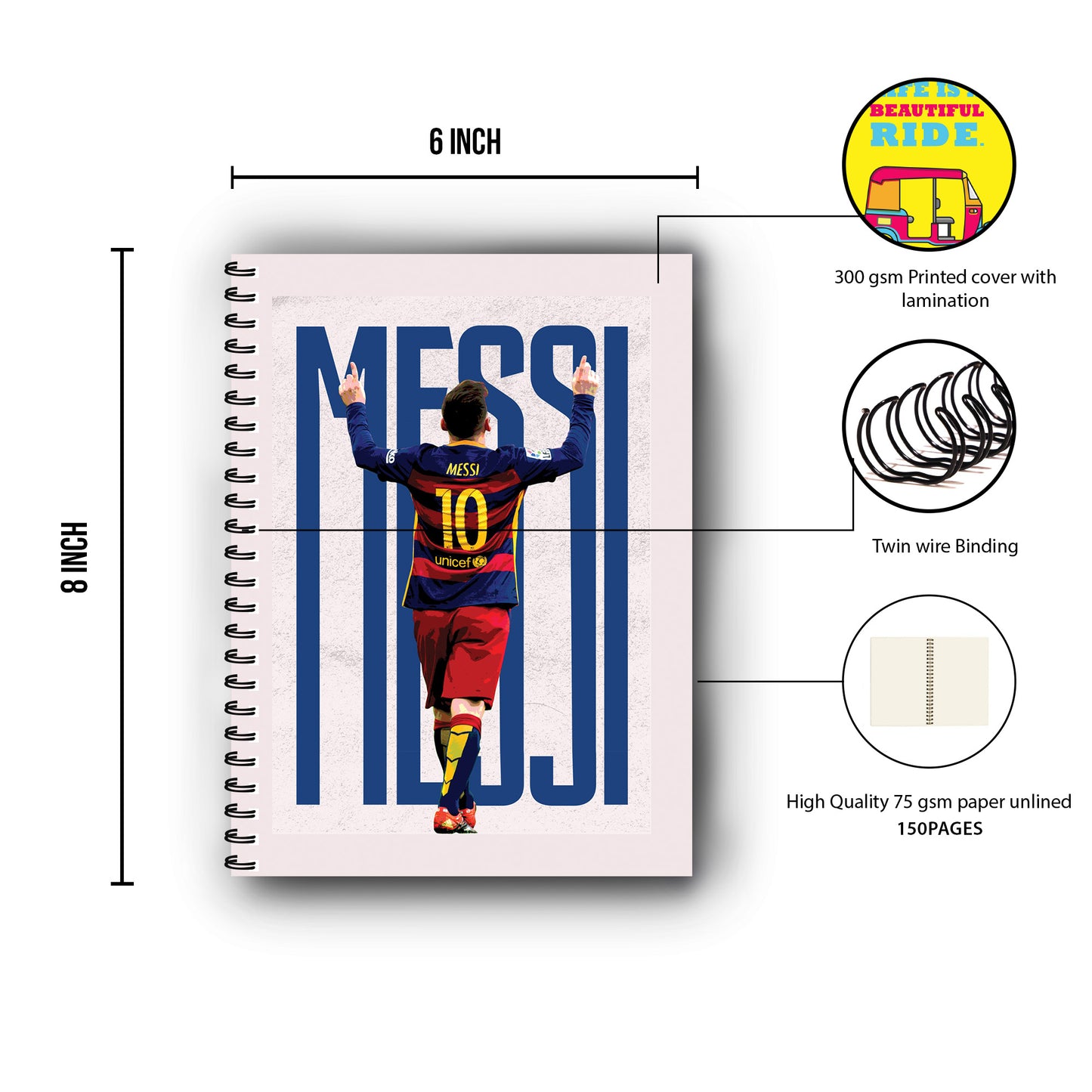 Leonel Messi Printed Notebook