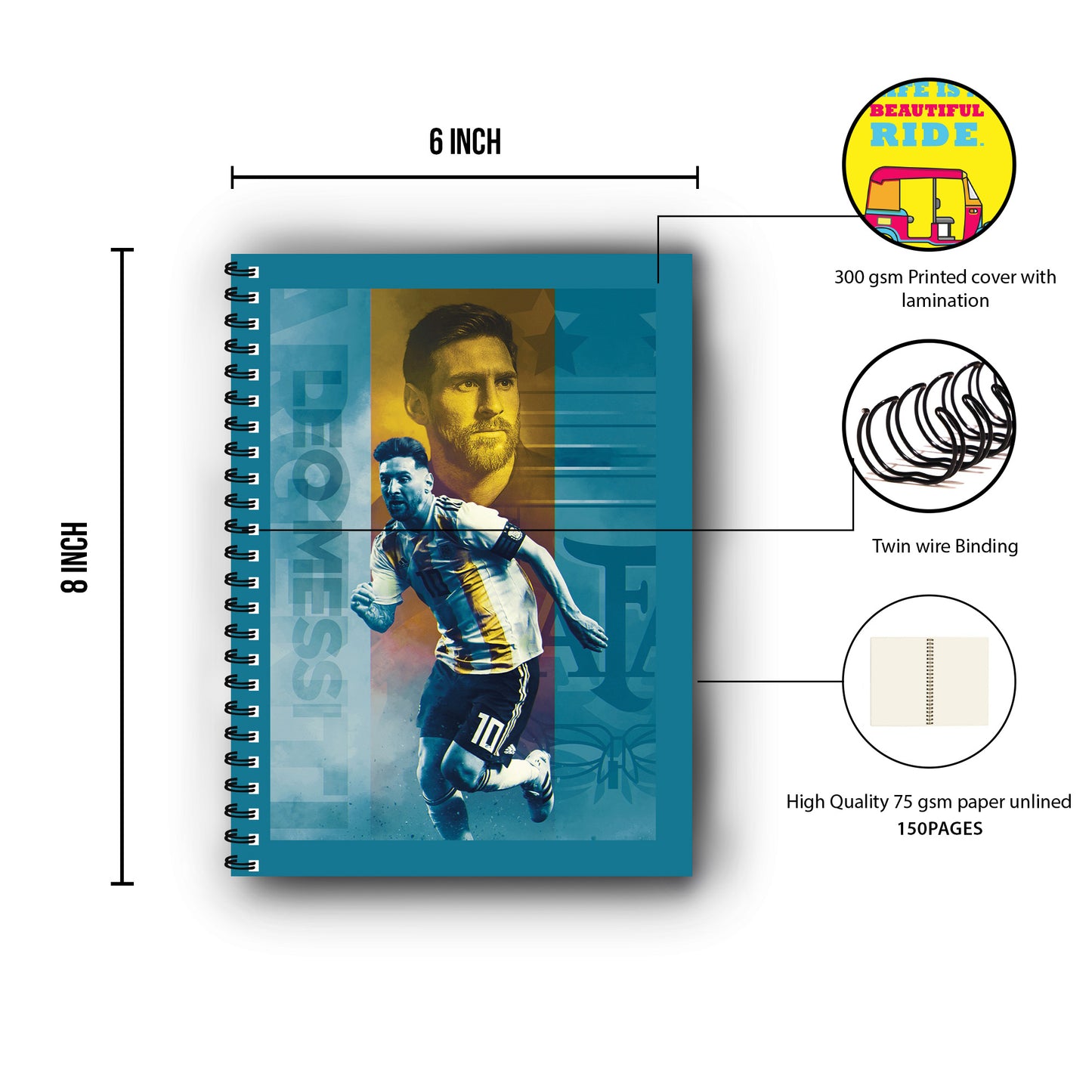 Leonel Messi Printed Notebook