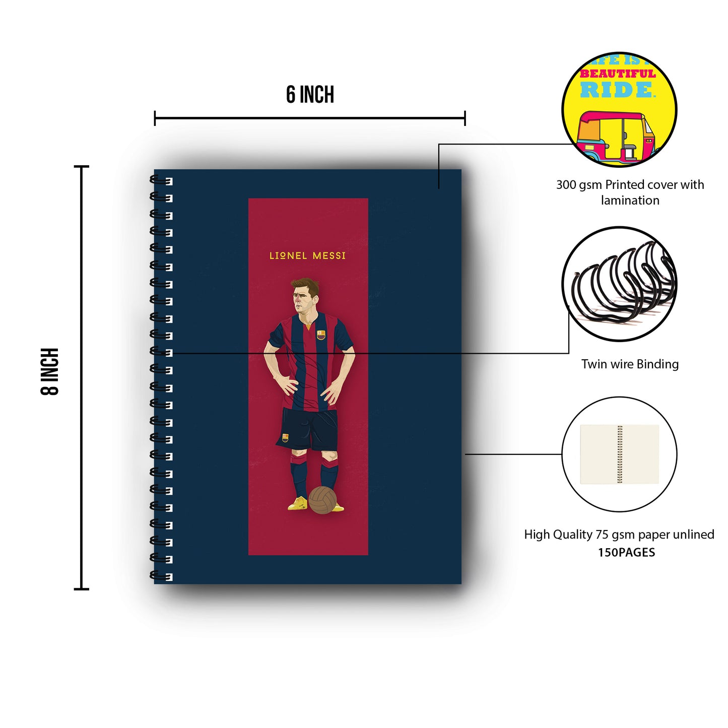 Leonel Messi Printed Notebook