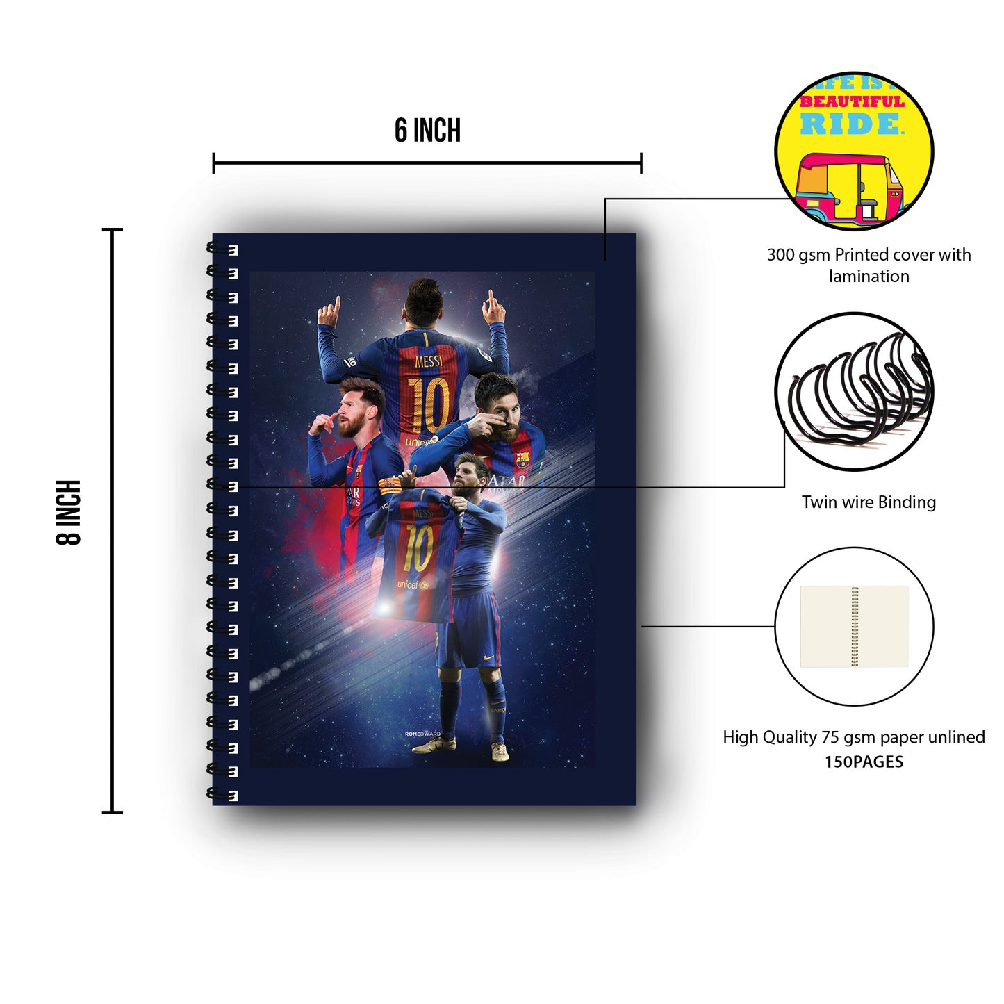 Leonel Messi Printed Notebook