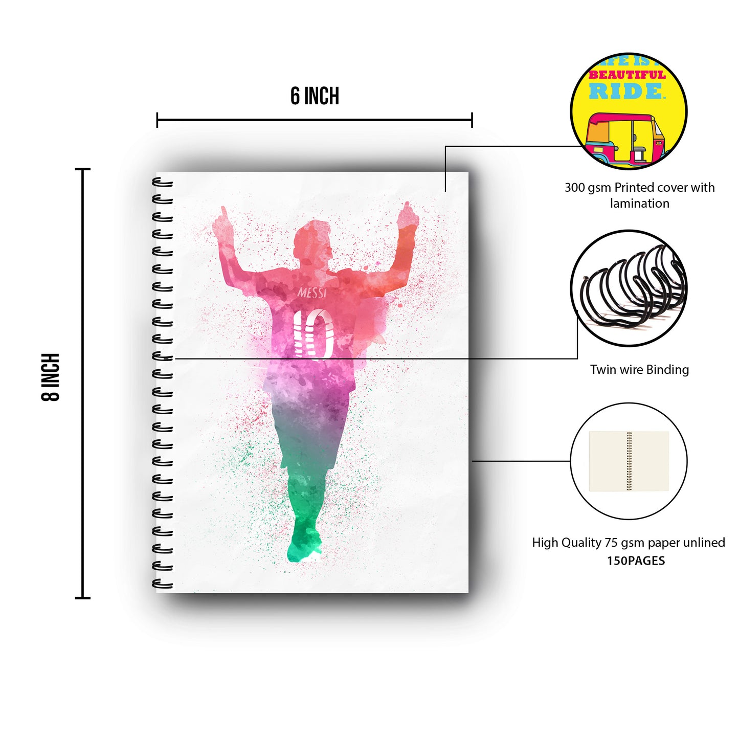 Leonel Messi Printed Notebook