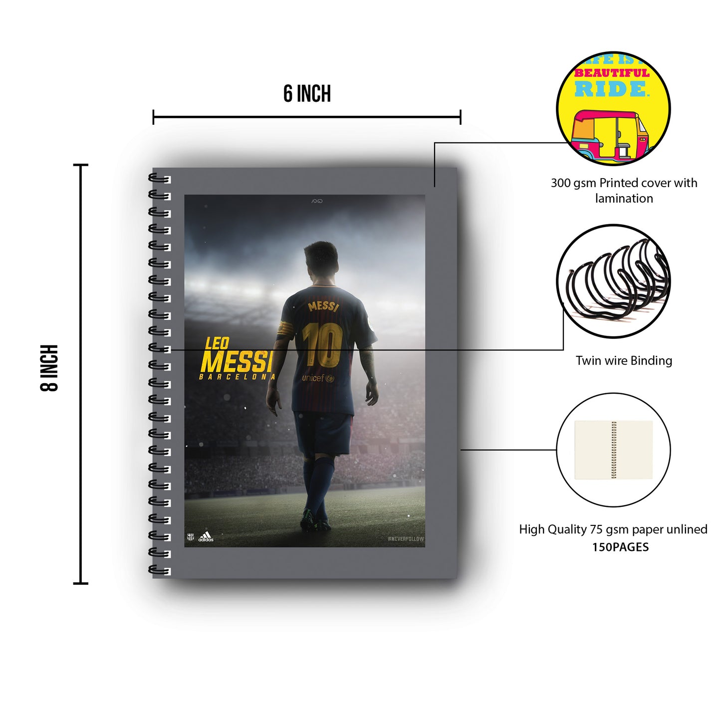 Leonel Messi Printed Notebook