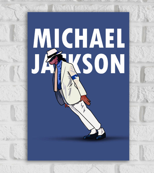 Michael Jackson American Singer Songwriter and Dancer Pop Culture Music Artist Popular Dancer Red & Blue Color Matte Finish Beautiful Poster Frame